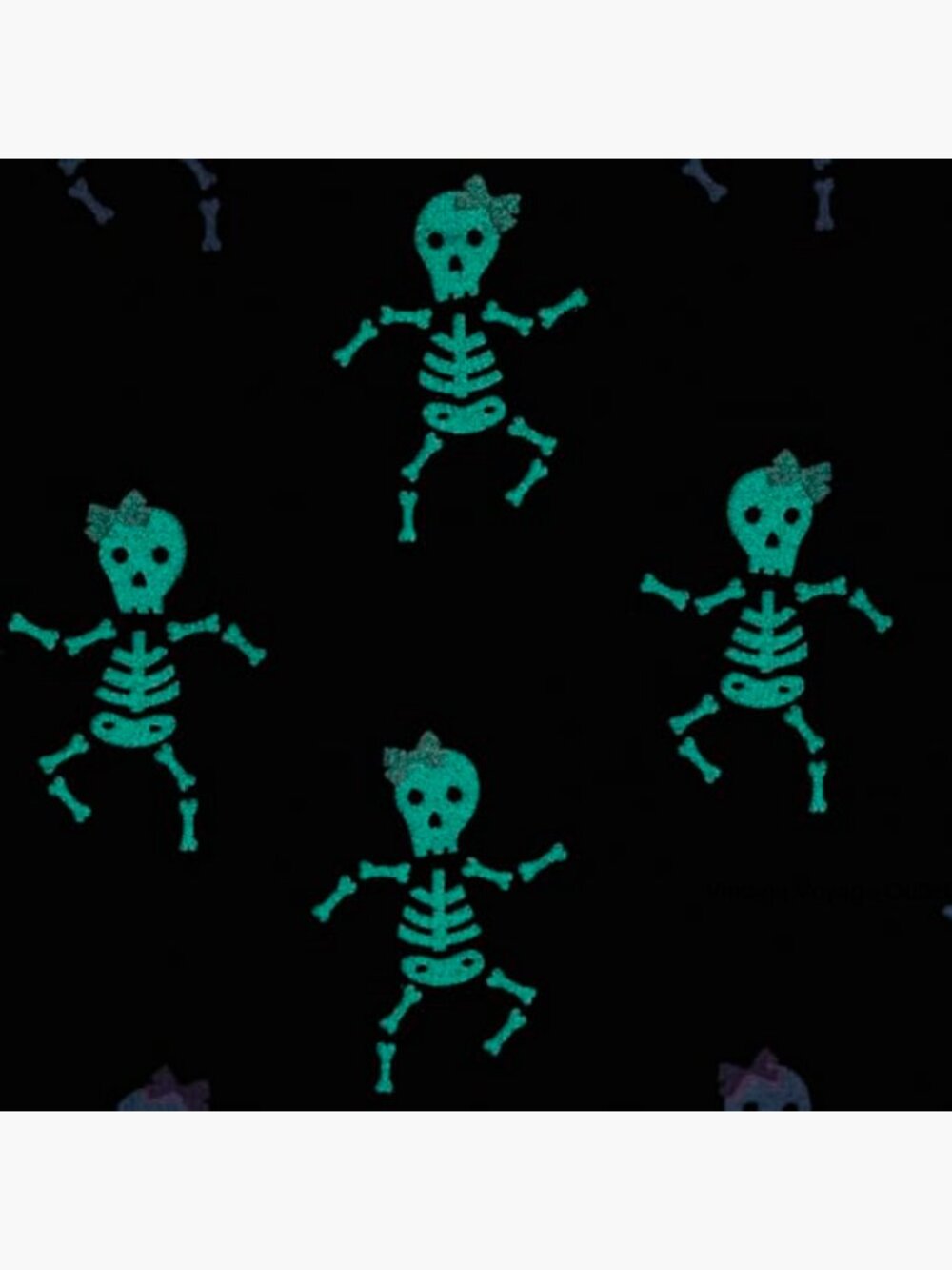 Toddler Girls Halloween Skeleton Glow in Dark 2-Piece Pajama Set Long Sleeve - Picture 2 of 3